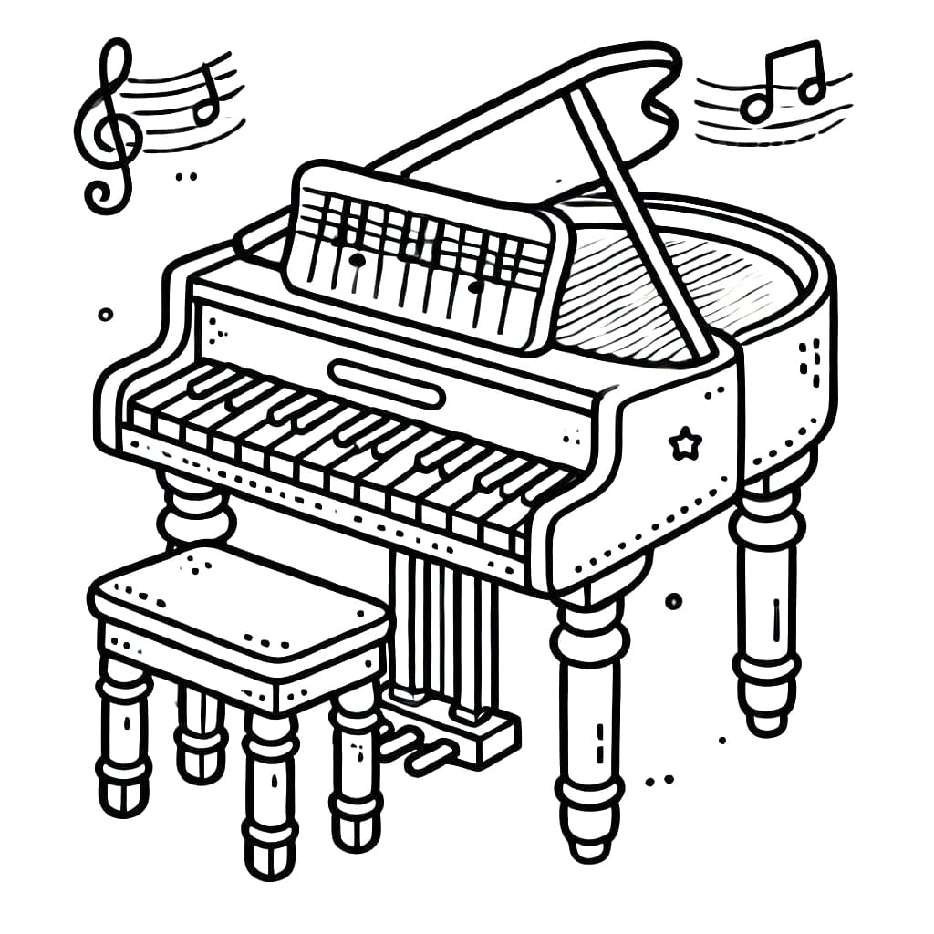 Pianoforte (2) da colorare
