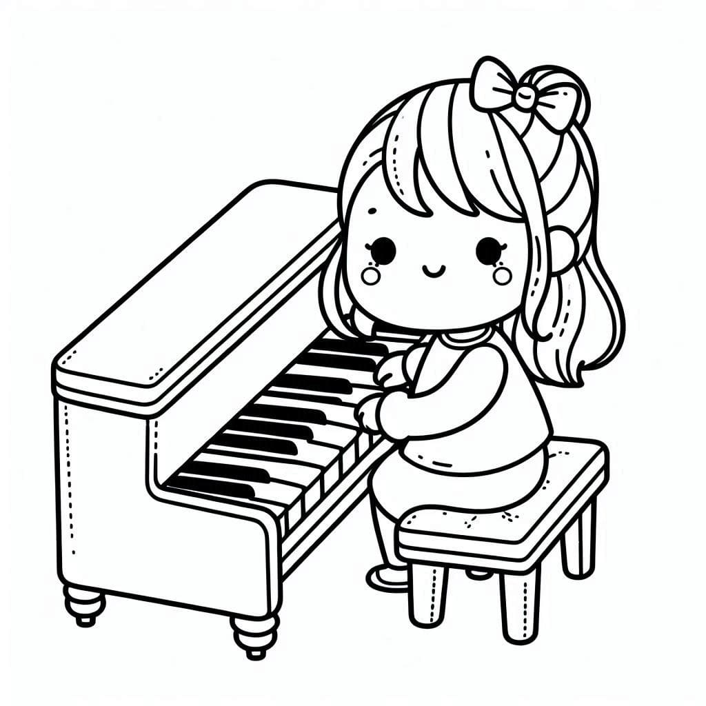 Pianoforte base da colorare
