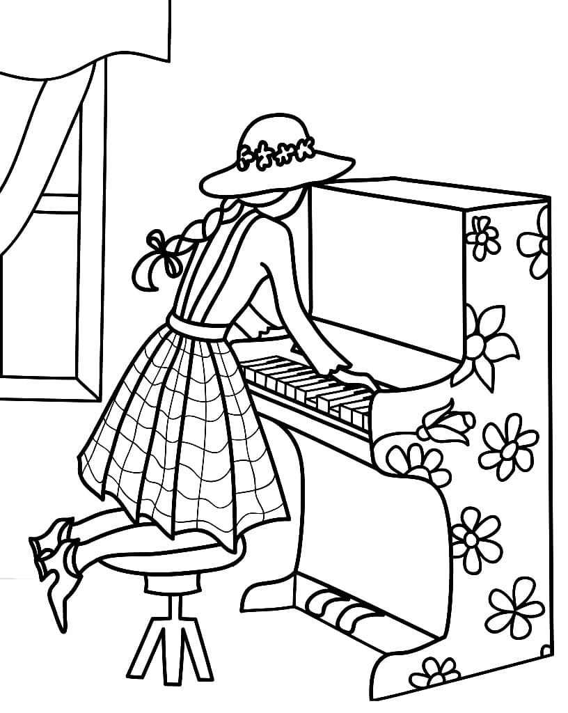 Pianoforte da stampare gratis da colorare