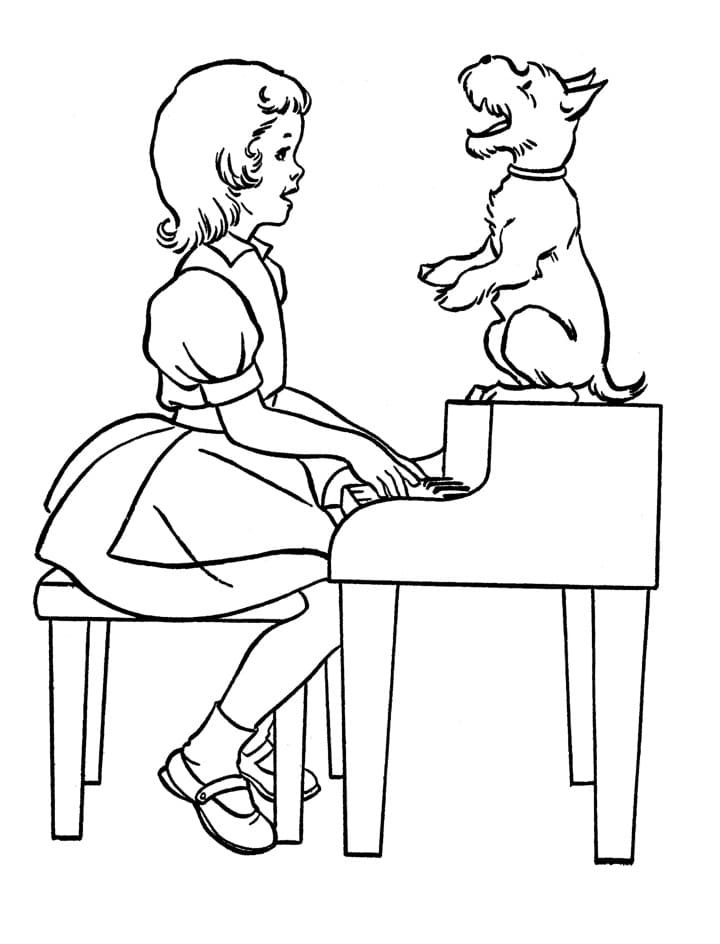 Pianoforte da stampare da colorare