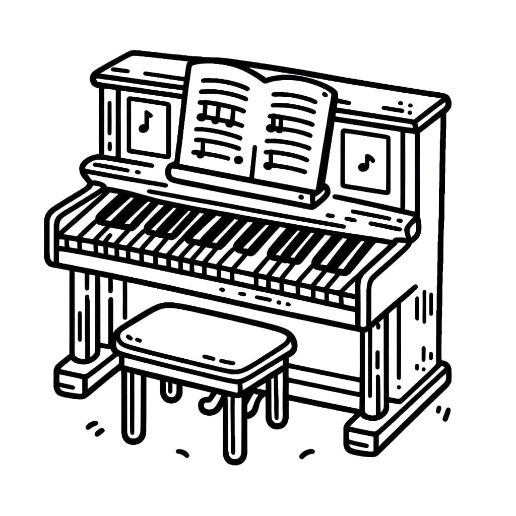 Pianoforte gratuita da colorare