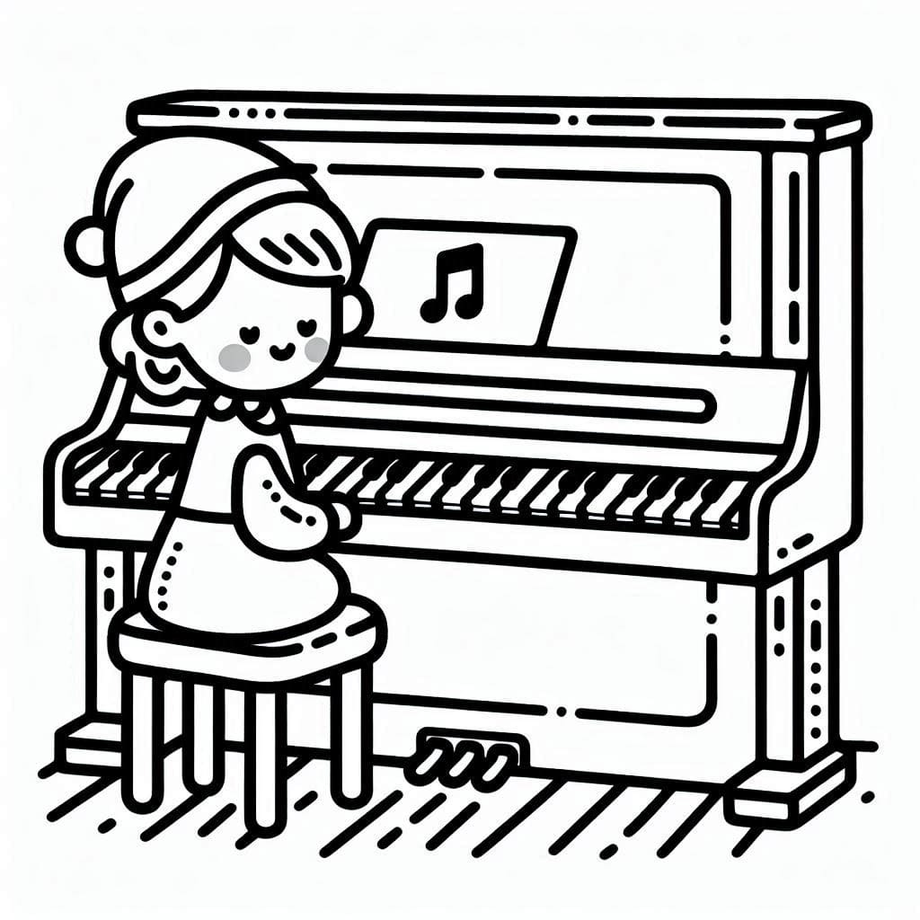 Pianoforte stampabile da colorare