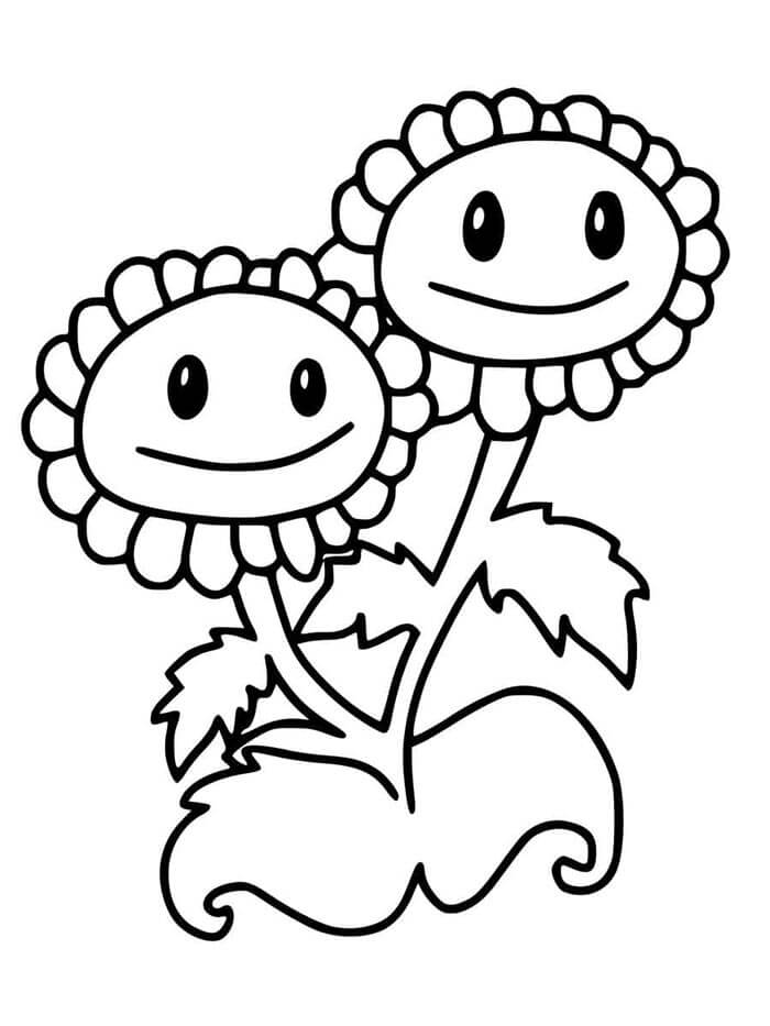 Piante contro zombi da colorare