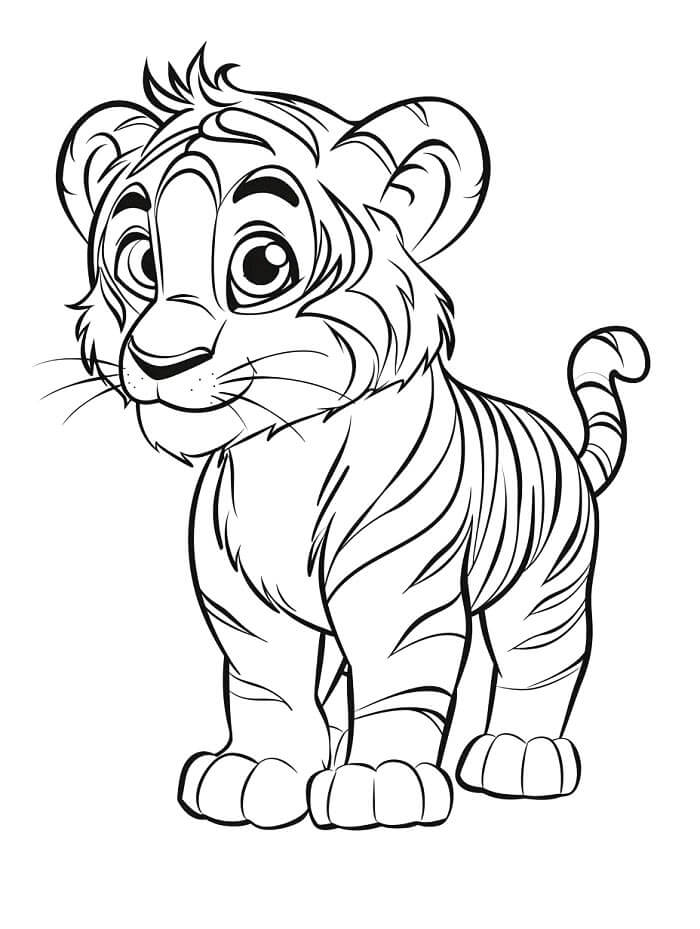 Piccola tigre da colorare