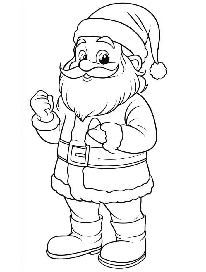 Piccolo Babbo Natale da colorare