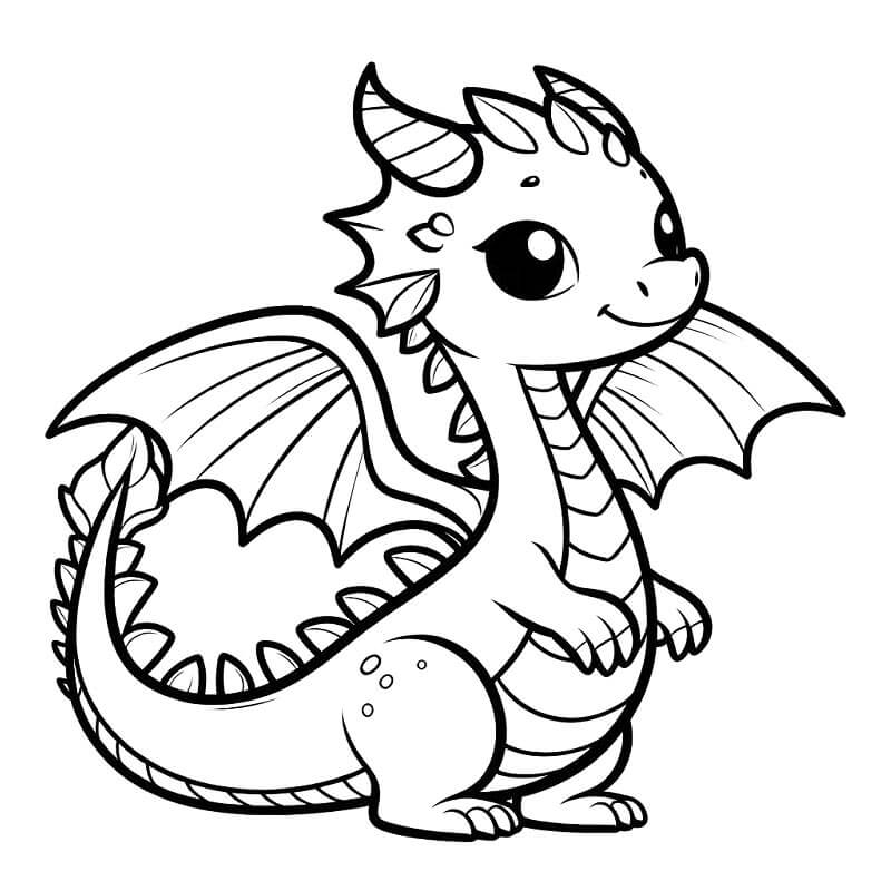 Piccolo Drago da colorare