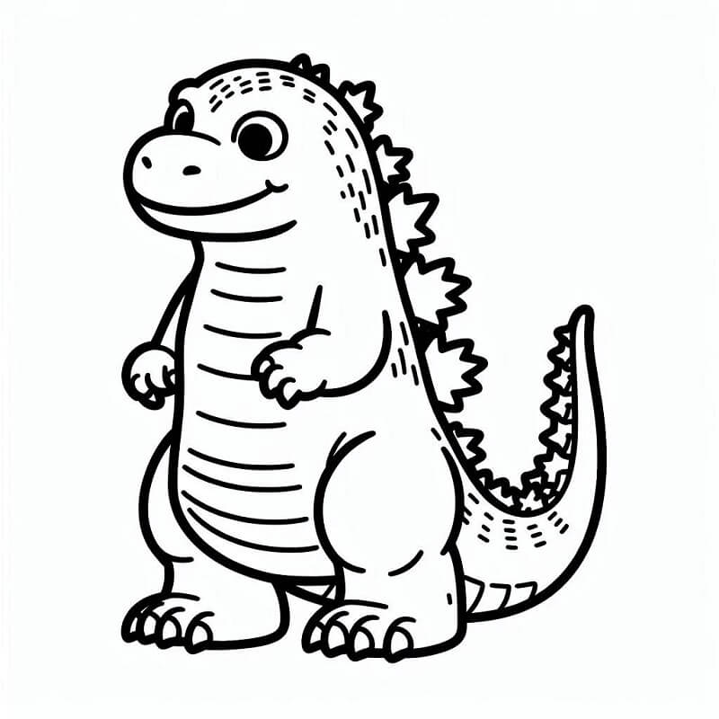 Piccolo Godzilla da colorare