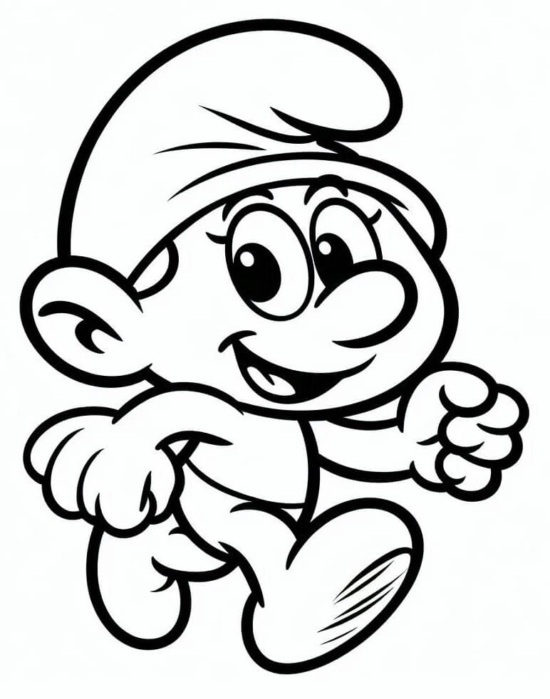 Piccolo Puffo da colorare