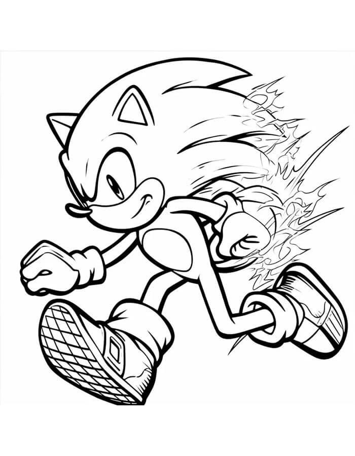 Piccolo Sonic carino da colorare