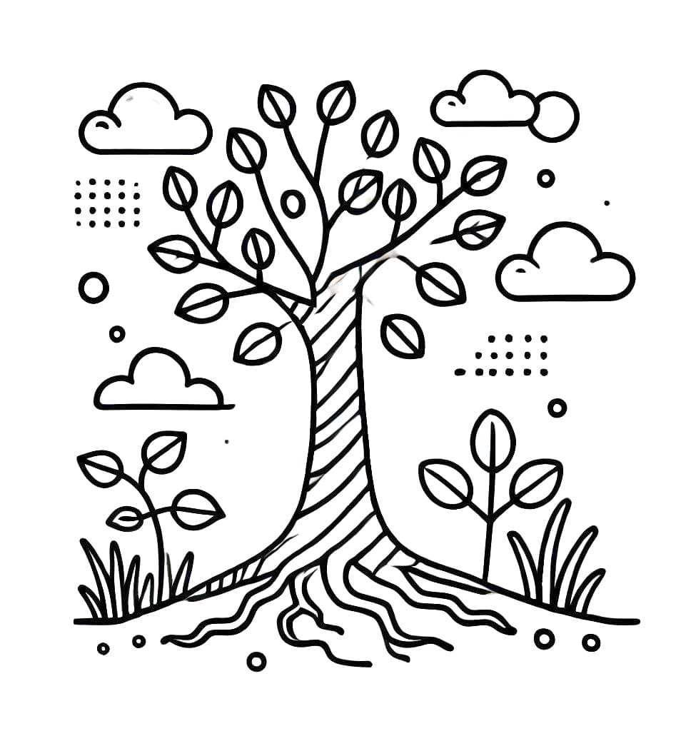 Piccolo albero da colorare