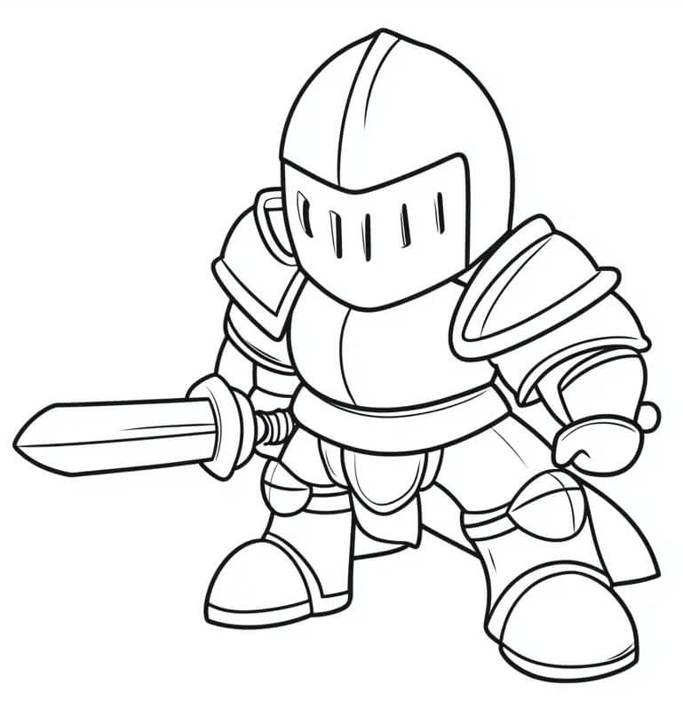 Piccolo cavaliere da colorare