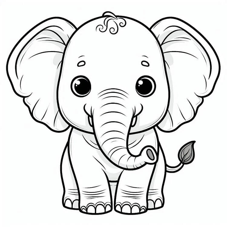 Piccolo elefante da colorare
