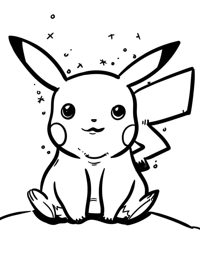 Pikachu Cartone da colorare