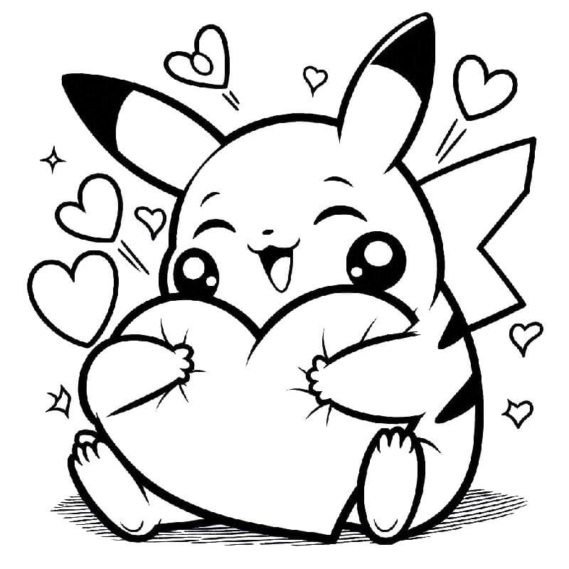 Pikachu Gratuito Stampabile da colorare