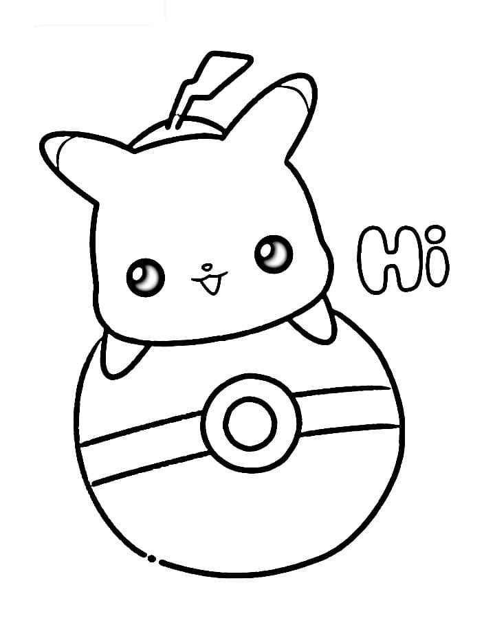 Pikachu Molto Carino da colorare