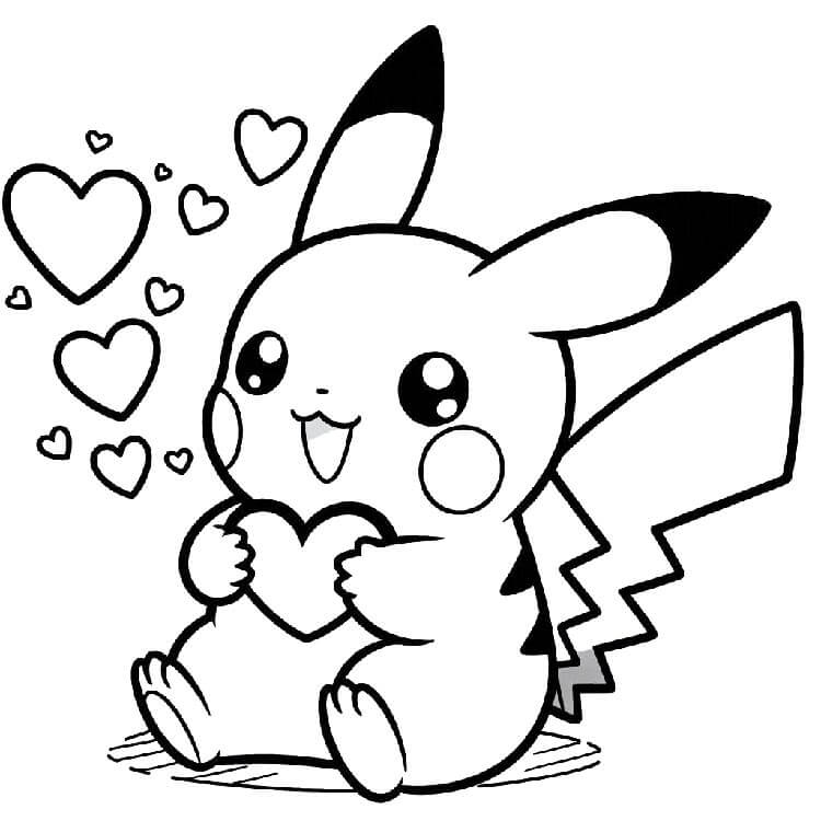 Pikachu per Bambini di 2 Anni da colorare