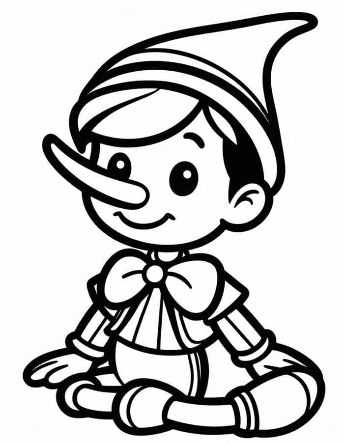 Pinocchio per Bambini di 1 Anno da colorare
