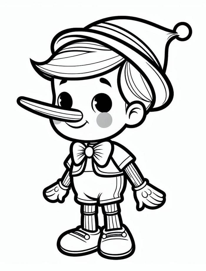 Pinocchio per Bambini di 3 Anni da colorare