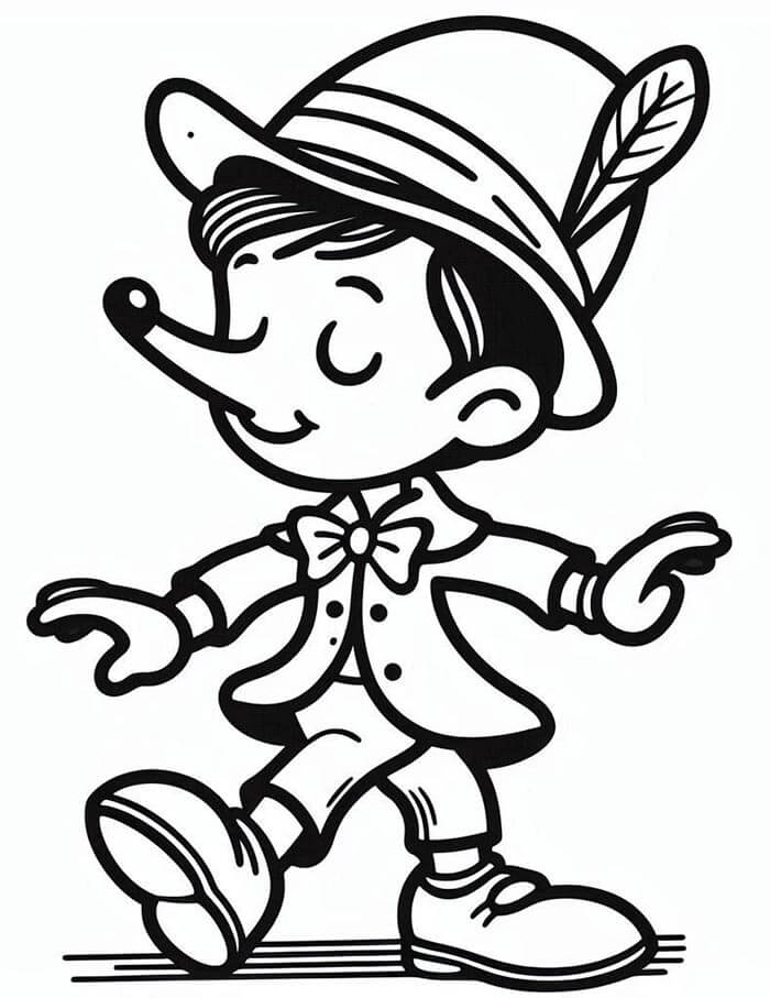 Pinocchio per Bambini di 4 Anni da colorare