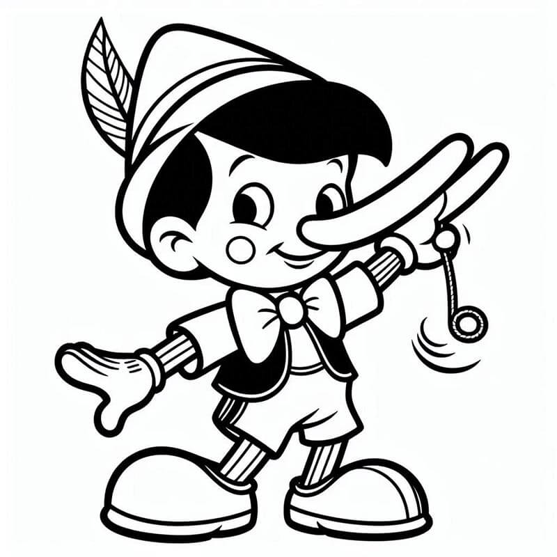Pinocchio per Bambini di 5 Anni da colorare