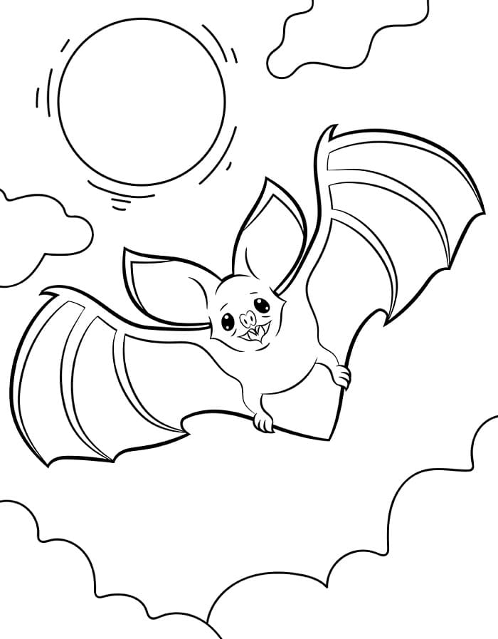 Pipistrello Gratis per Bambini da colorare