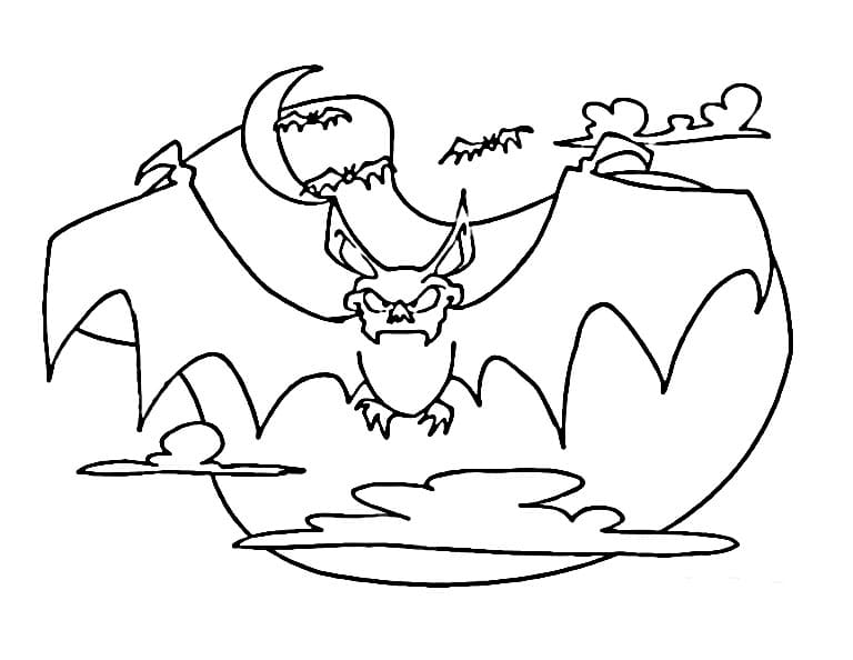 Pipistrello Gratuito per Bambini da colorare