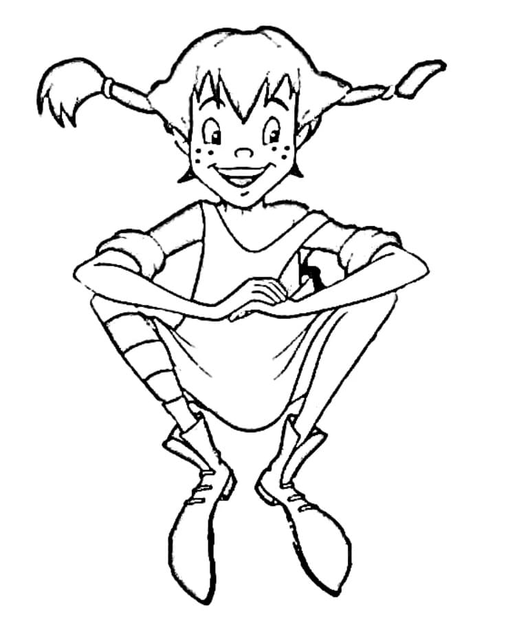 Pippi Calzelunghe Cartone da colorare