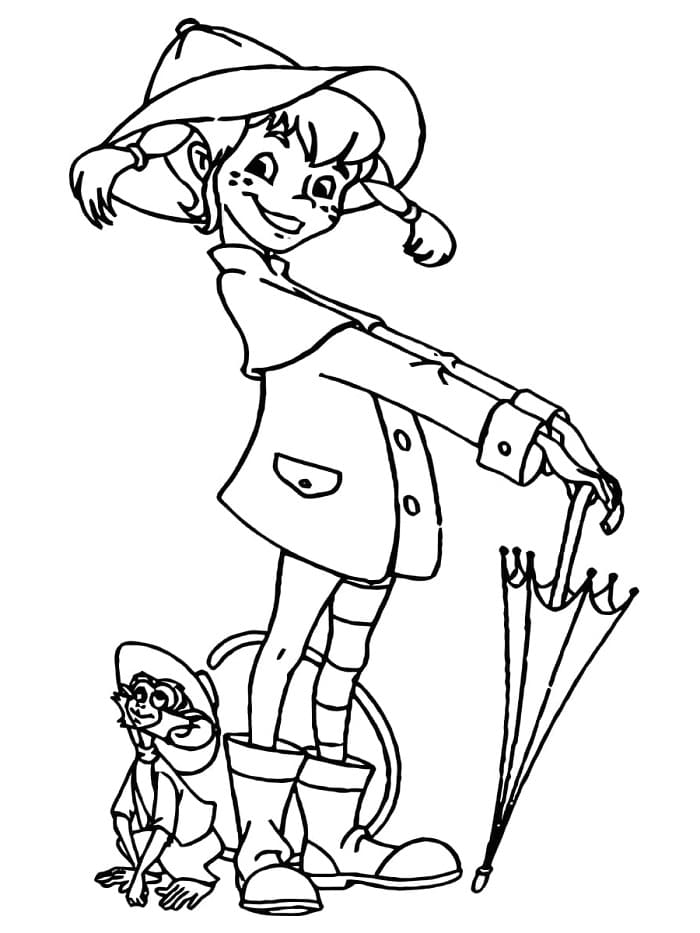 Pippi Calzelunghe Gratuita Stampabile da colorare