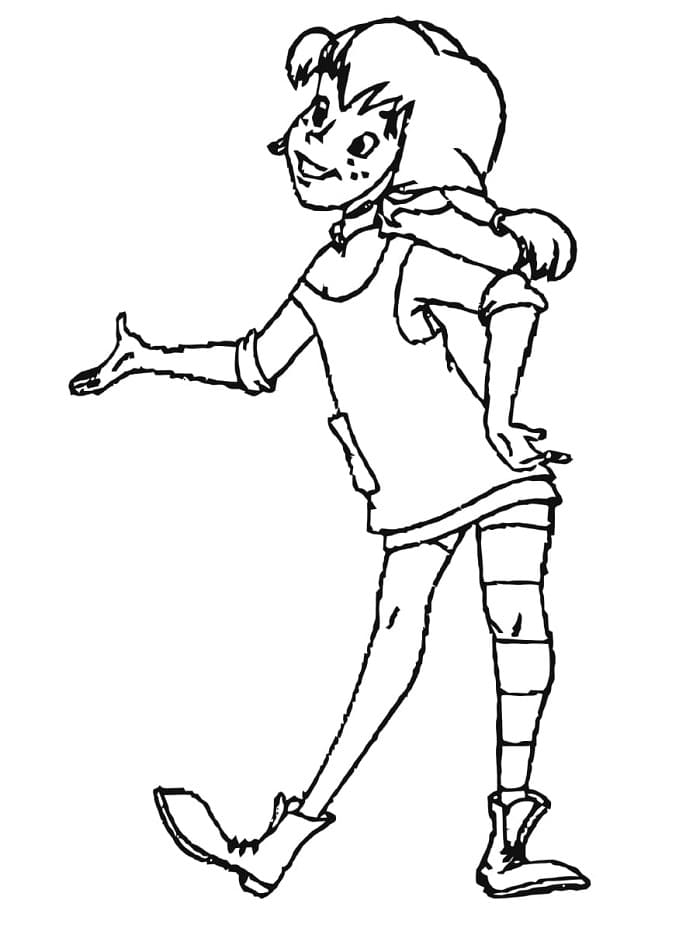 Pippi Calzelunghe Gratuita da Stampare da colorare