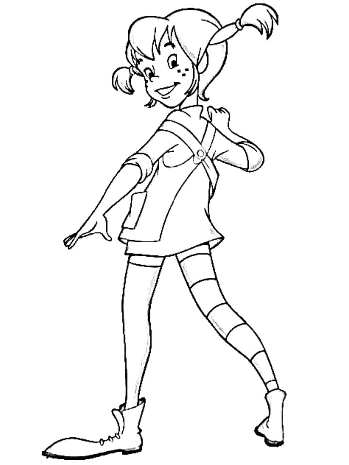 Pippi Calzelunghe Gratuita da colorare