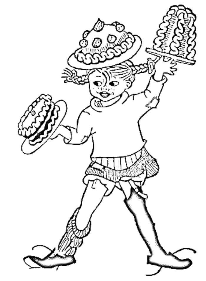 Pippi Calzelunghe Molto Carina da colorare