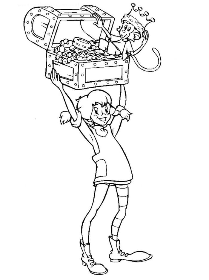 Pippi Calzelunghe Stampabile Gratuita da colorare