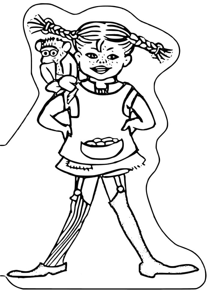 Pippi Calzelunghe da Stampare da colorare