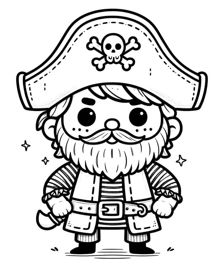 Pirata Stampabile per Bambini da colorare