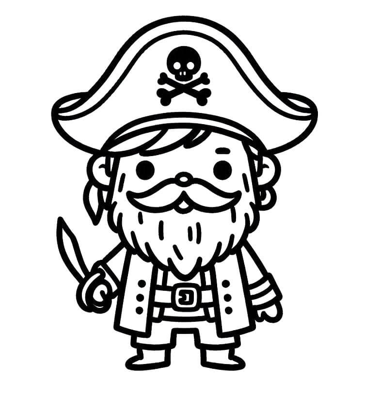 Pirata carino da colorare