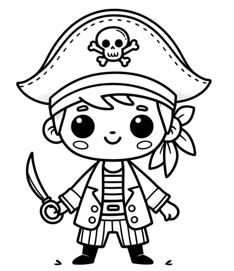 Pirata per Bambini di 6 Anni da colorare