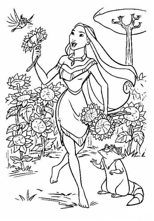 Pocahontas per Bambini di 3 Anni da colorare