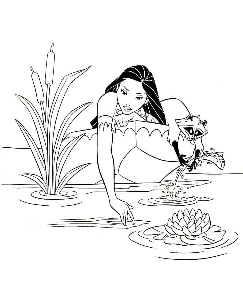Pocahontas per Bambini di 4 Anni da colorare
