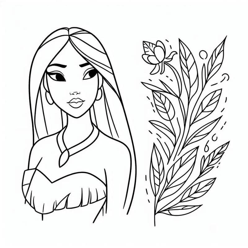 Pocahontas per Bambini di 6 Anni da colorare