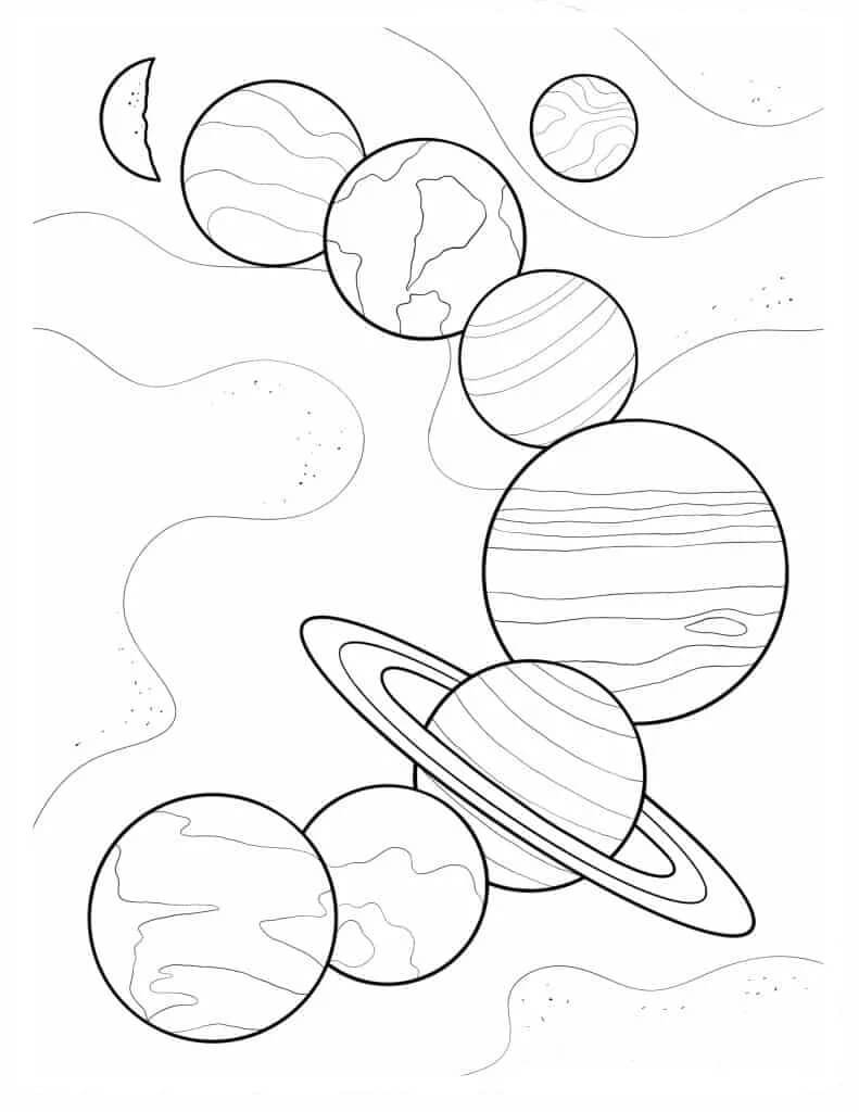 Pubblica Sistema Solare da colorare