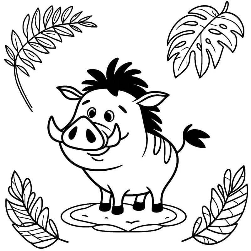 Pumba di Il Re Leone da colorare