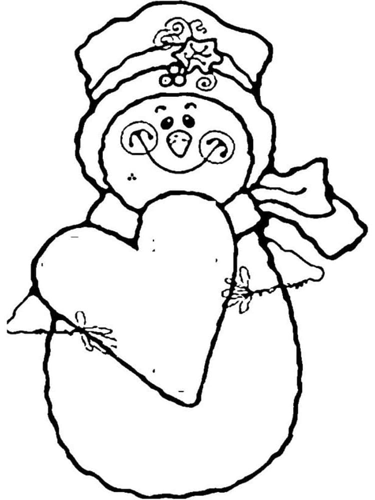 Pupazzo di Neve Bello da colorare