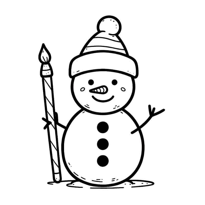 Pupazzo di Neve Gratuito Stampabile da colorare