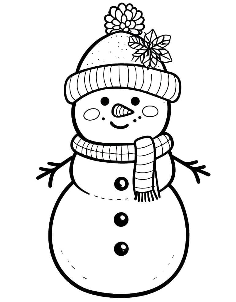Pupazzo di Neve Gratuito da Stampare da colorare