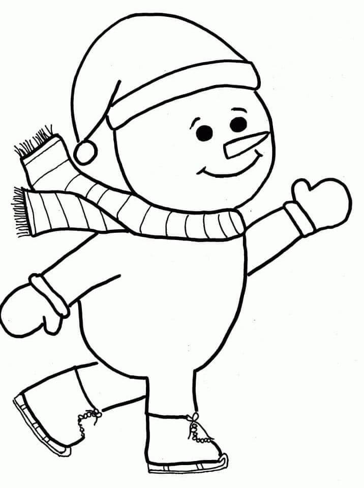 Pupazzo di Neve Stampabile da colorare
