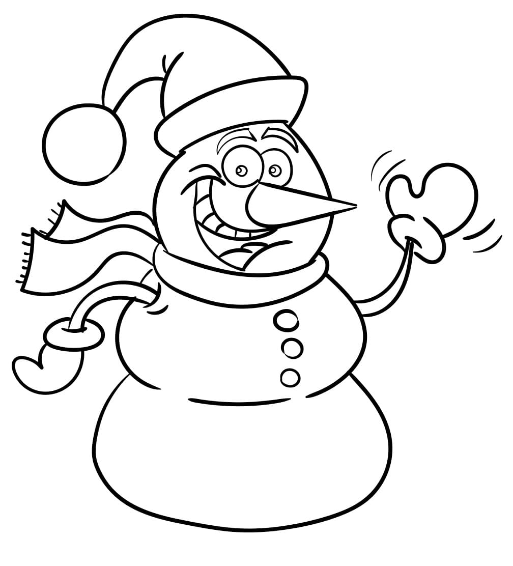Pupazzo di Neve per Bambini di 2 Anni da colorare