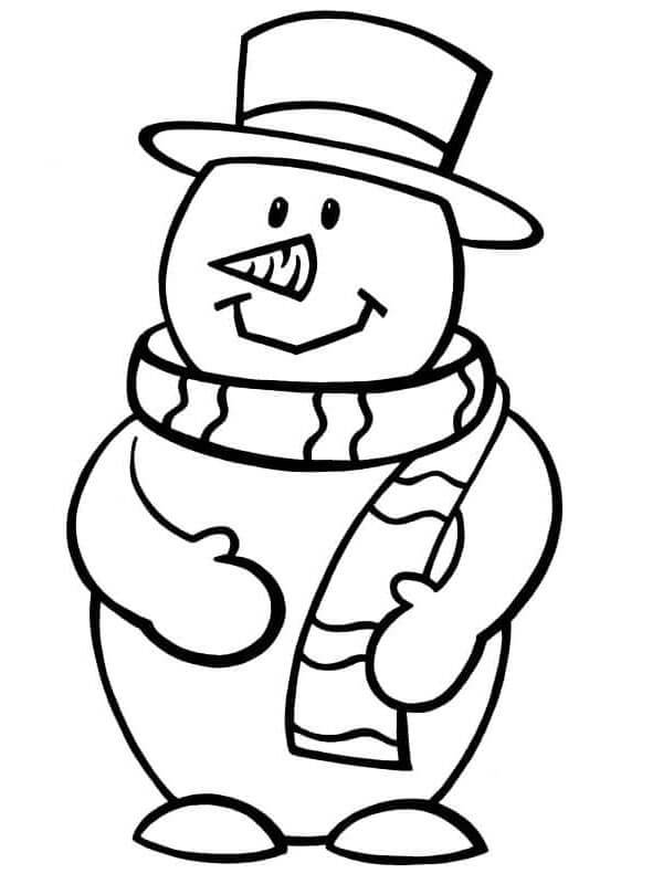 Pupazzo di Neve per Bambini da colorare