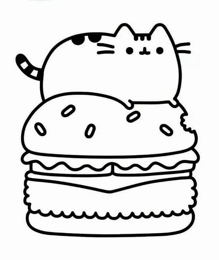 Pusheen per Bambini di 6 Anni da colorare