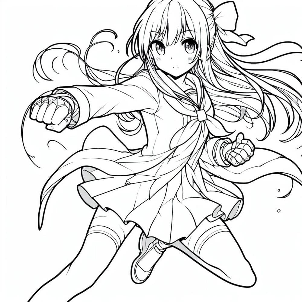 Ragazza Anime Deliziosa da colorare