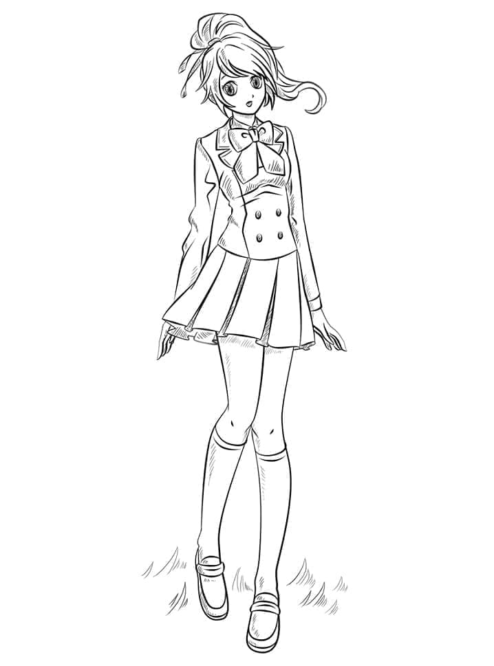 Ragazza Anime Stampabile a Costo Zero da colorare